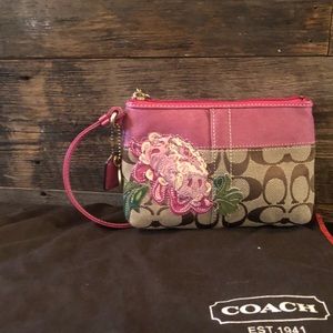 Coach signature flower wristlet